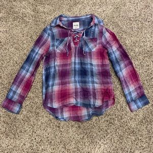 Girls Mudd plaid long sleeve shirt